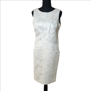 Jones New York Cream Floral Midi Dress, Size 6